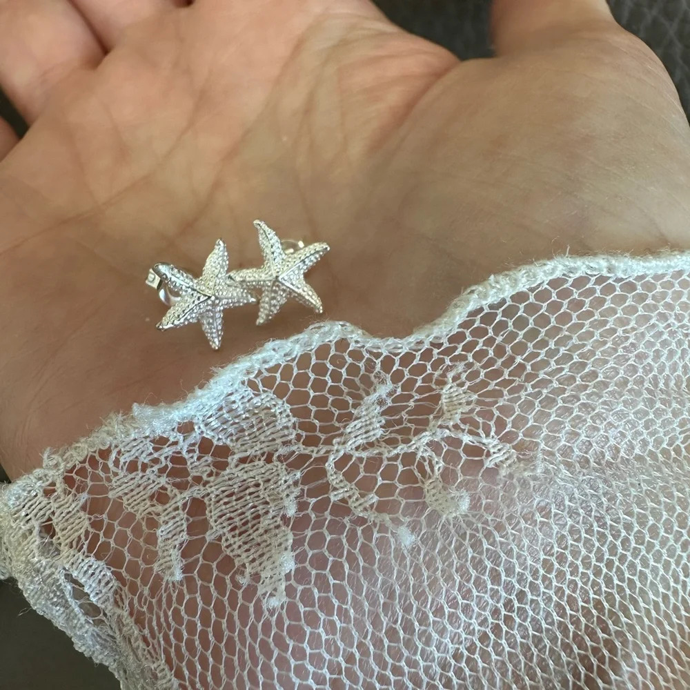 Dainty Starfish Sterling Earrings-take 20% off